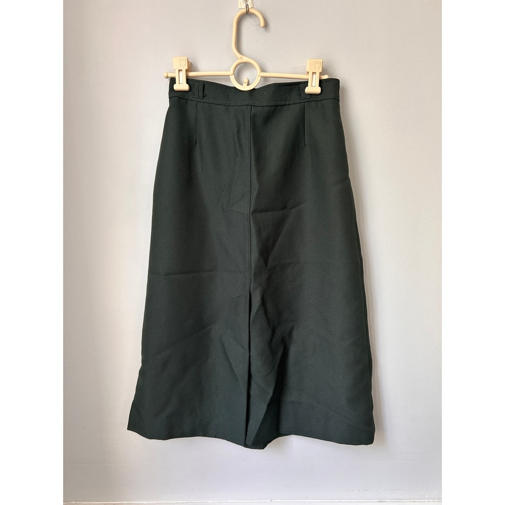 Vintage College Town Forest Green Midi Skirt ILGWU Union Made USA 25 Waist